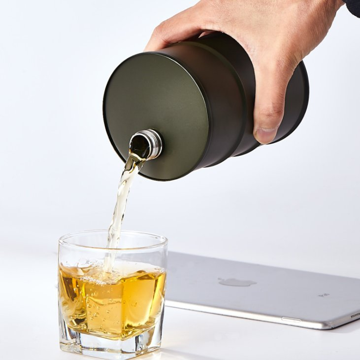 Wholesale Oil Barrel Shaped Stainless Steel Hip Flask Alcohol Whisky Hip Flask