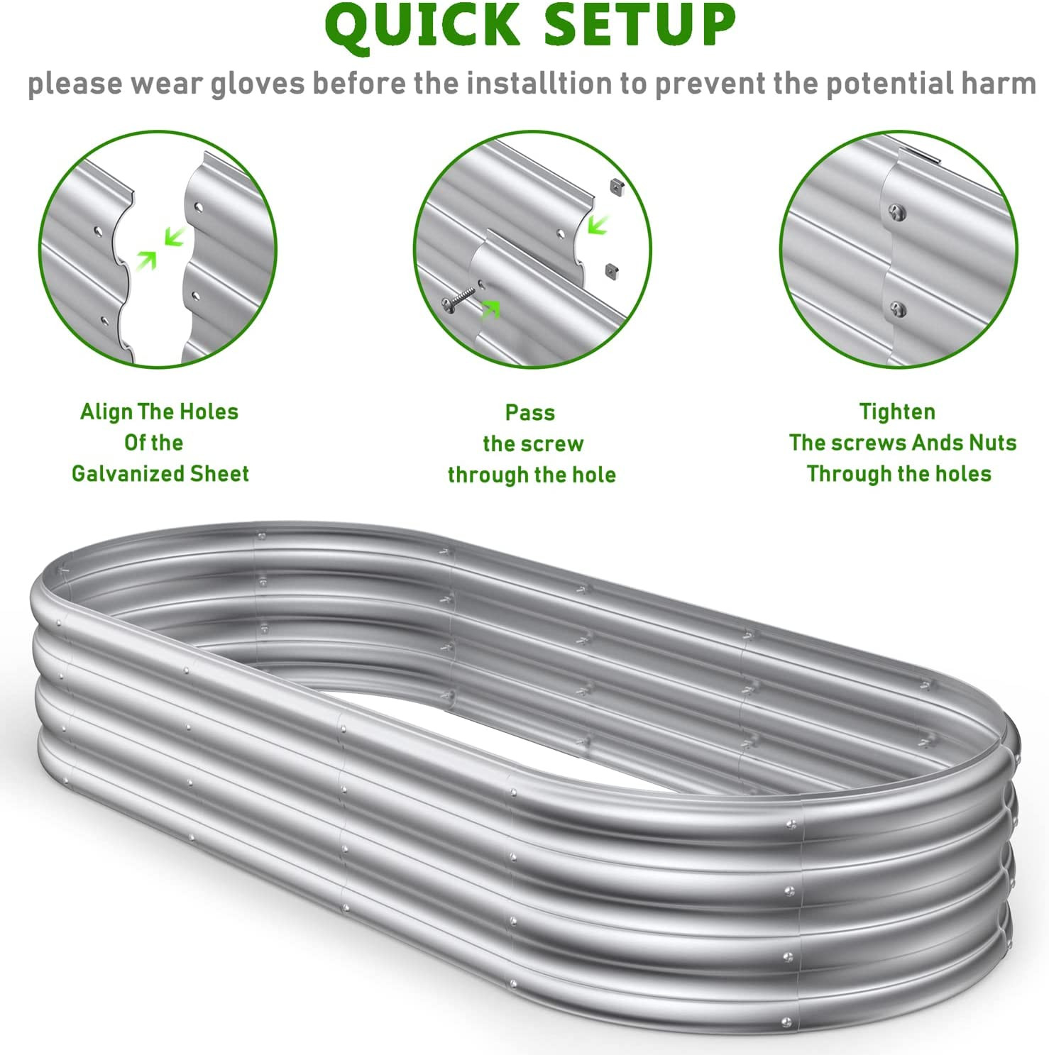 Грядка садовая приподнятая оцинкованная