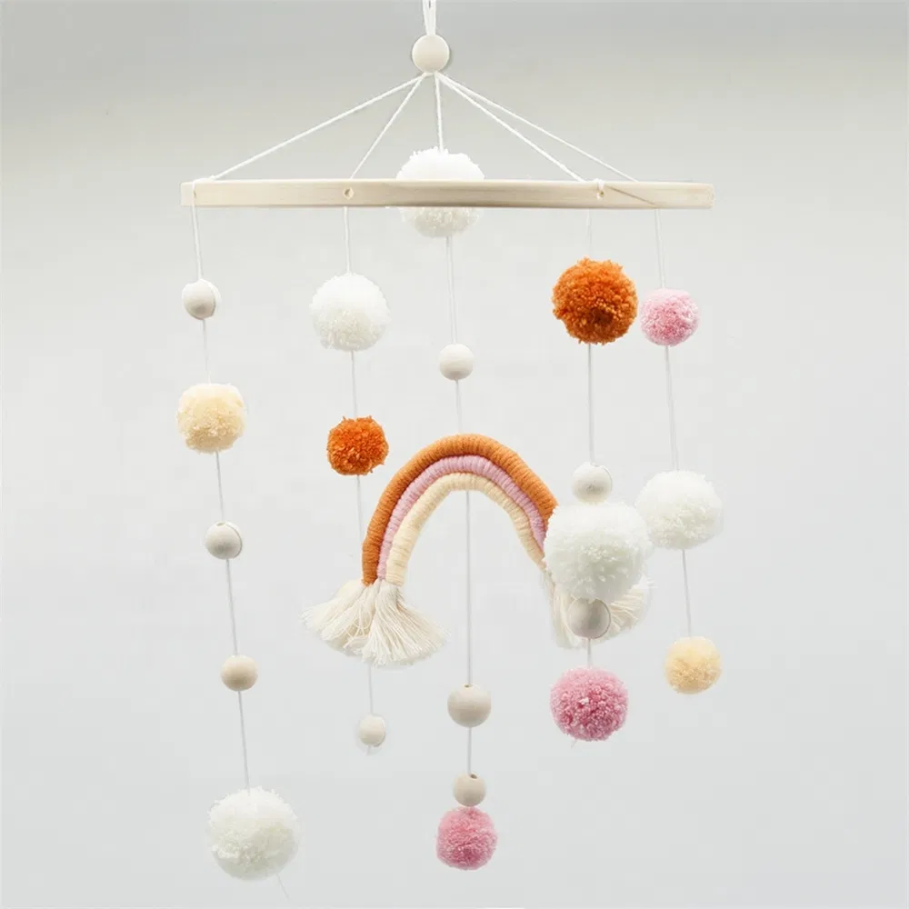 Bamboo Mobile Bell Bed Bell Circle with Pompom Maker