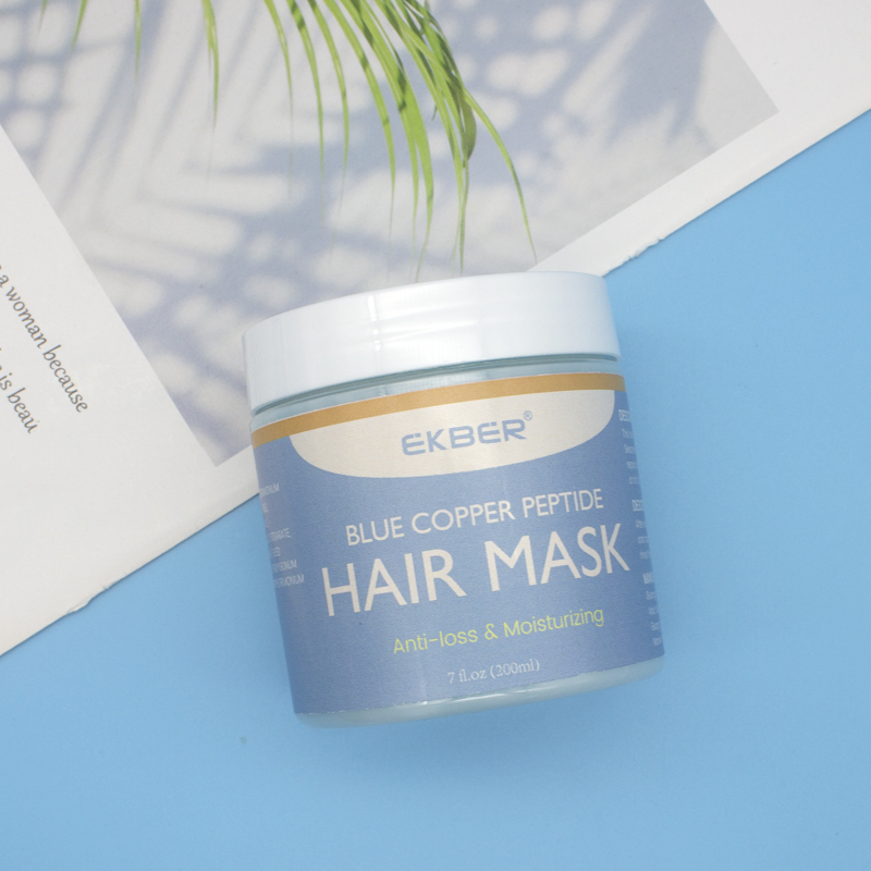 Amazon Top Seller Ekber Natural Hair 200ml Care Products Nutrition Hydration Treatment Blue Copper Peptide Hair Mask