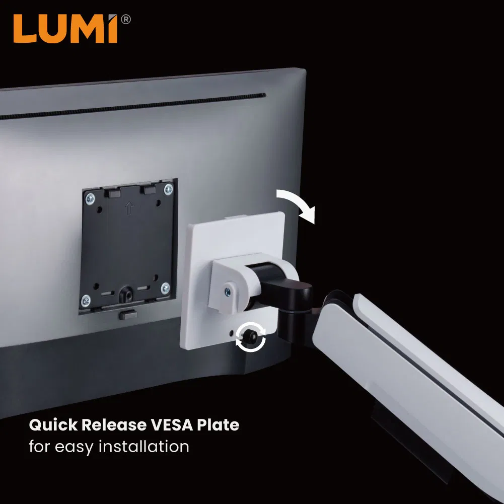 China Ultrawide Office Gaming Computer Desk Mount Monitor Stand Arm with RGB Lighting