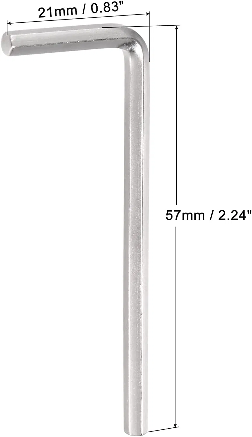 Hex Key Wrench L Shaped Long Arm Cr-V Repairing Tool 5 PCS Set