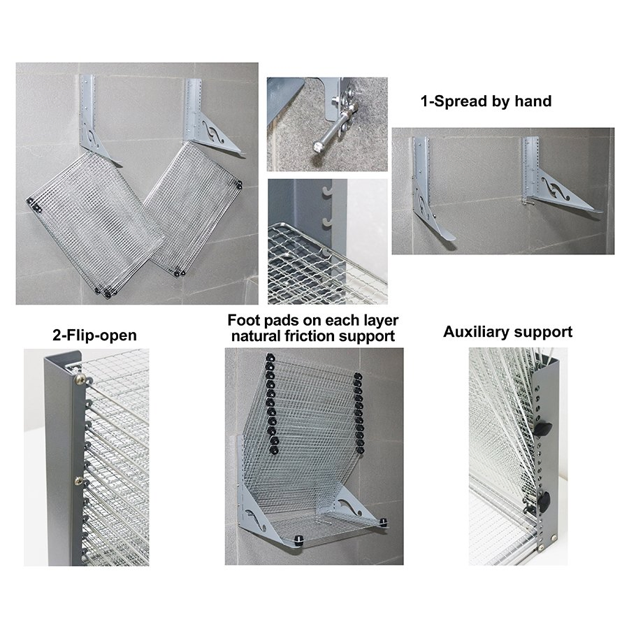 W3040/6040-12 Wall Fixed Pushand Flip-Open Double Using Ways Drying Rack