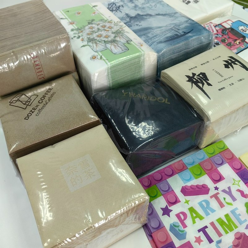 Disposable Custom Hotel Milk Tea Restaurant Bulk Square Tissue Paper Napkin