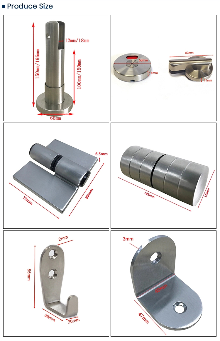 Ss 304 Adjustable Support Leg Door Lock Public Toilet Partition Accessories