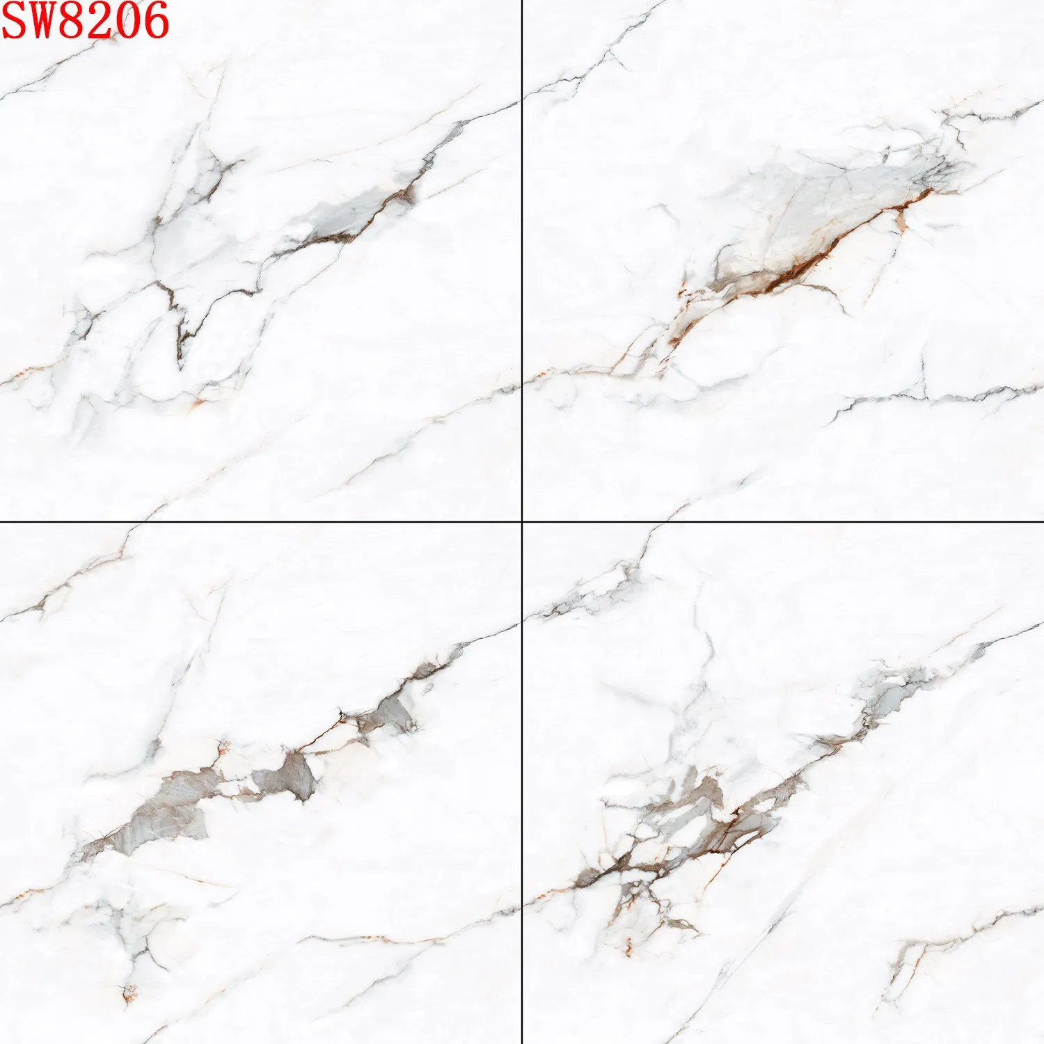 Плитка напольная полированная 80x80 мраморная белая