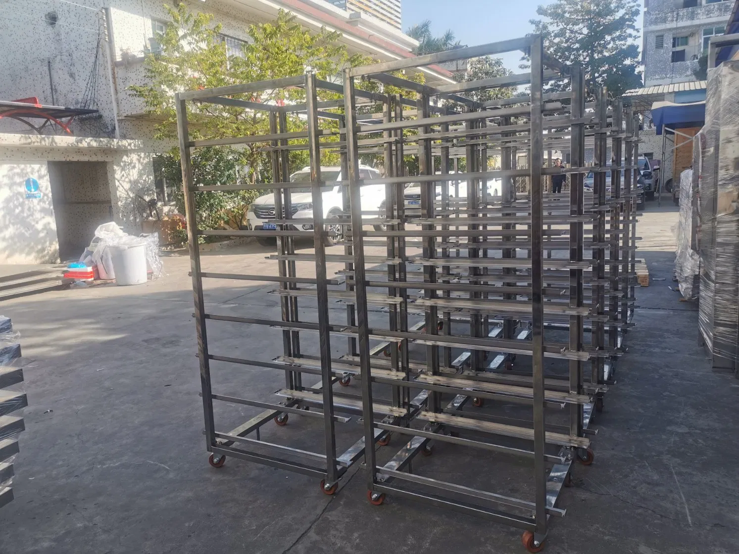 Baking Tray Trolley Stainless Steel Buffet Service Tray Rack Food Trolley