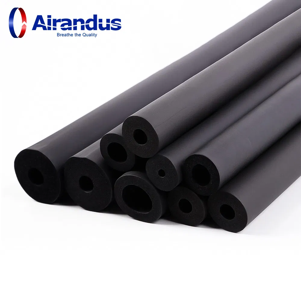 Fireproof Tube Air Conditioner Black Plastic Foam Rubber Insulation Pipe