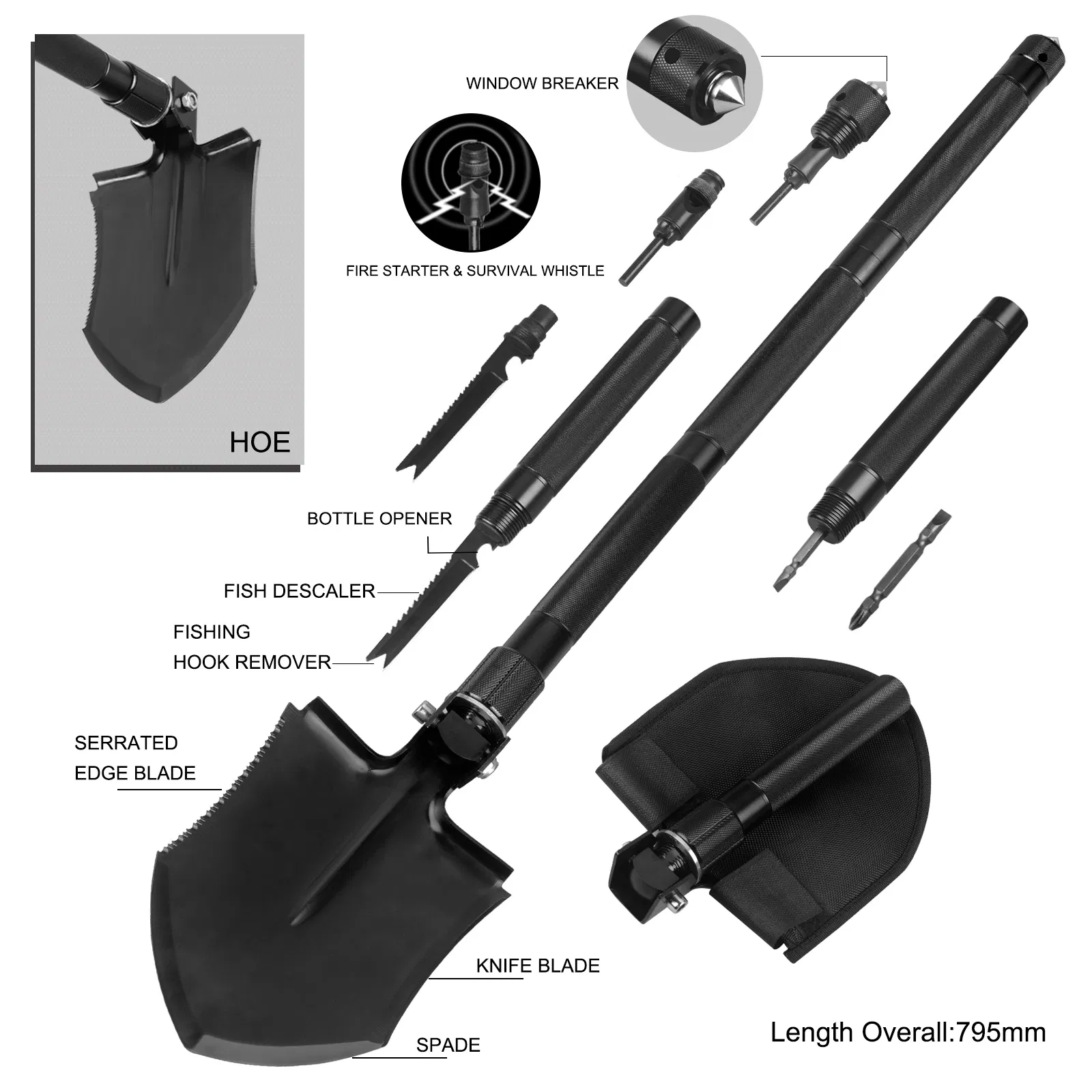 Multi Function Folding Survival Spade (#8450A)