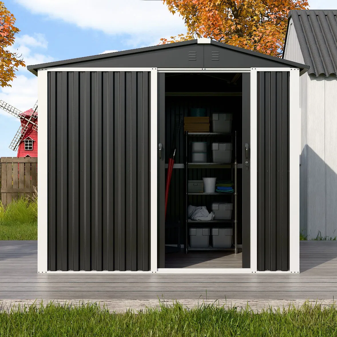 Garden Storage Shed Shed House Metal Garden Shed Waterproof Outdoor Building