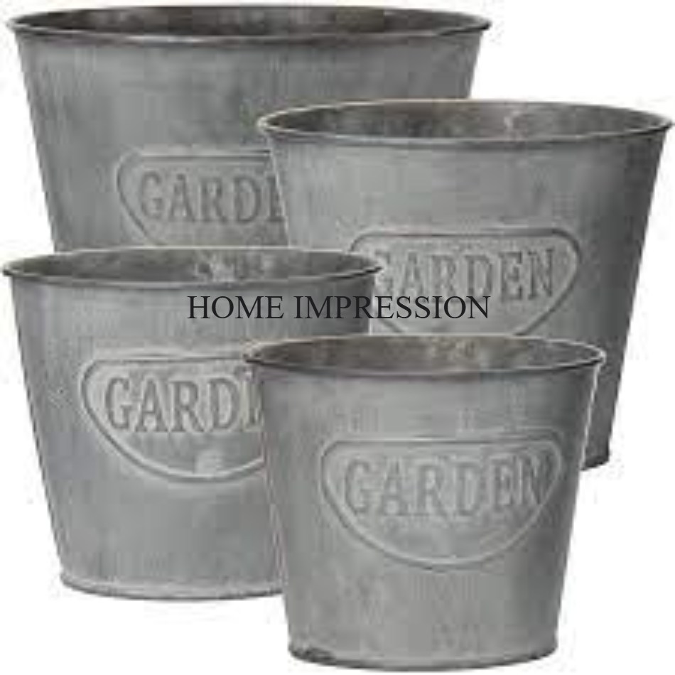 Горшки цветочные металлические оцинкованные большие