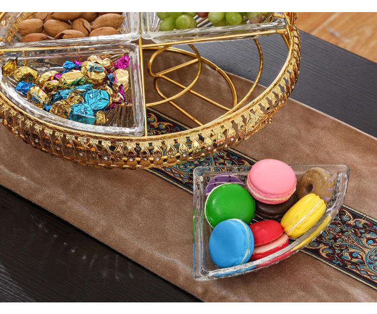 Gold Metal Party Service Tray, Fruit Tray