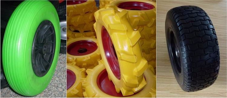 PU Foam PU Solid Tyres, Flat Foam Tires with 4.00-6