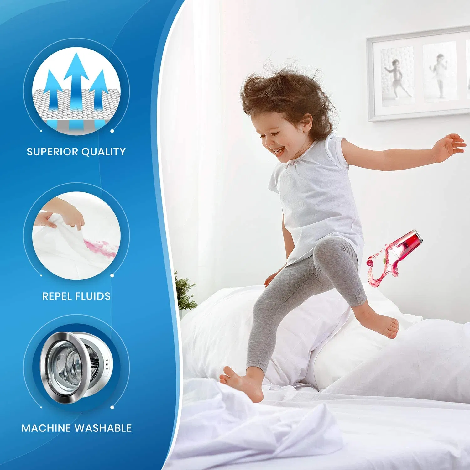 Fabric Quilted Waterproof Mattress Protector