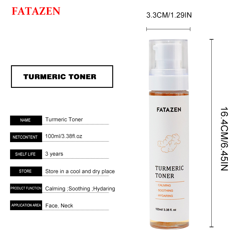 Natural Organic Turmeric Whitening Mild Non-Irritating Spray Deep Hydrating Face Toner