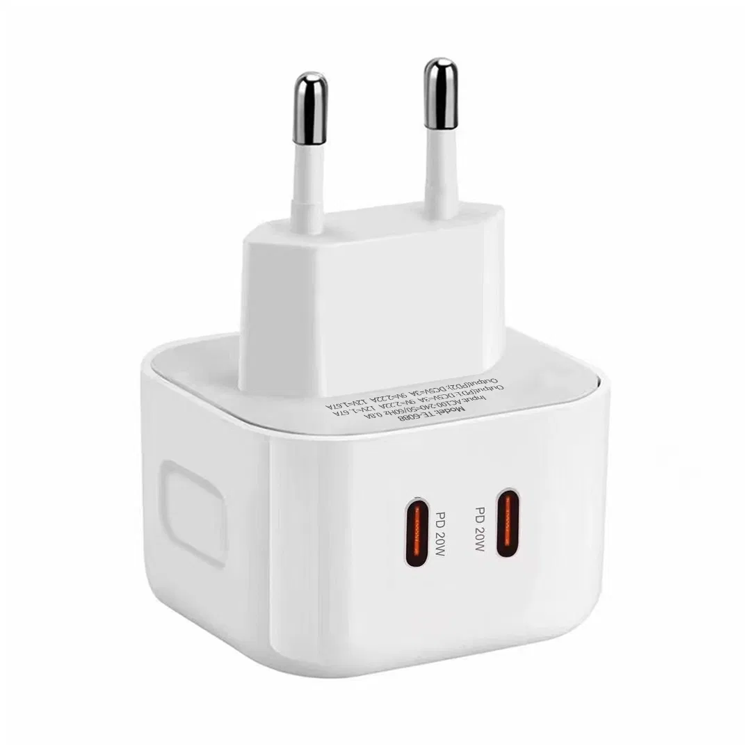 Быстрый дорожный зарядник 20W+20W PD для iPhone