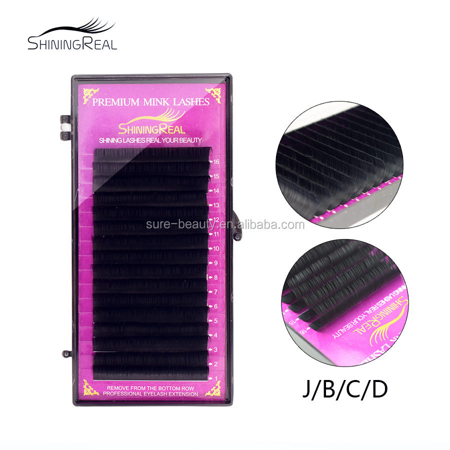 New 16rows Faux Lash Individual Eyelash Extension Lashes Dark Black Matte for Professionals Soft Natural Eyelash Extension