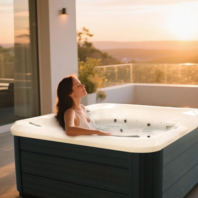 Portable SPA Hot Tub 5-6 Persons Acrylic Whirlpool Massage SPA Pool Outdoor