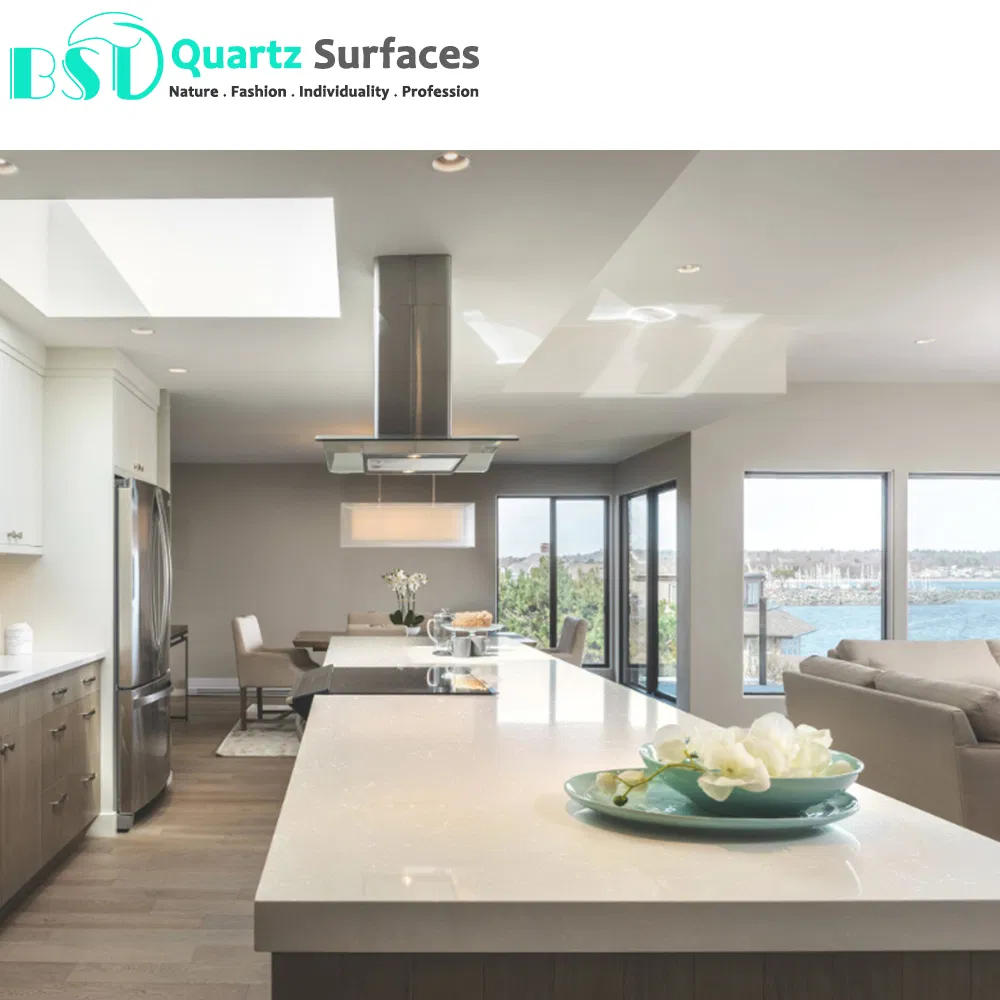 Customized Quartz Stone Kitchen Countertops and Tables