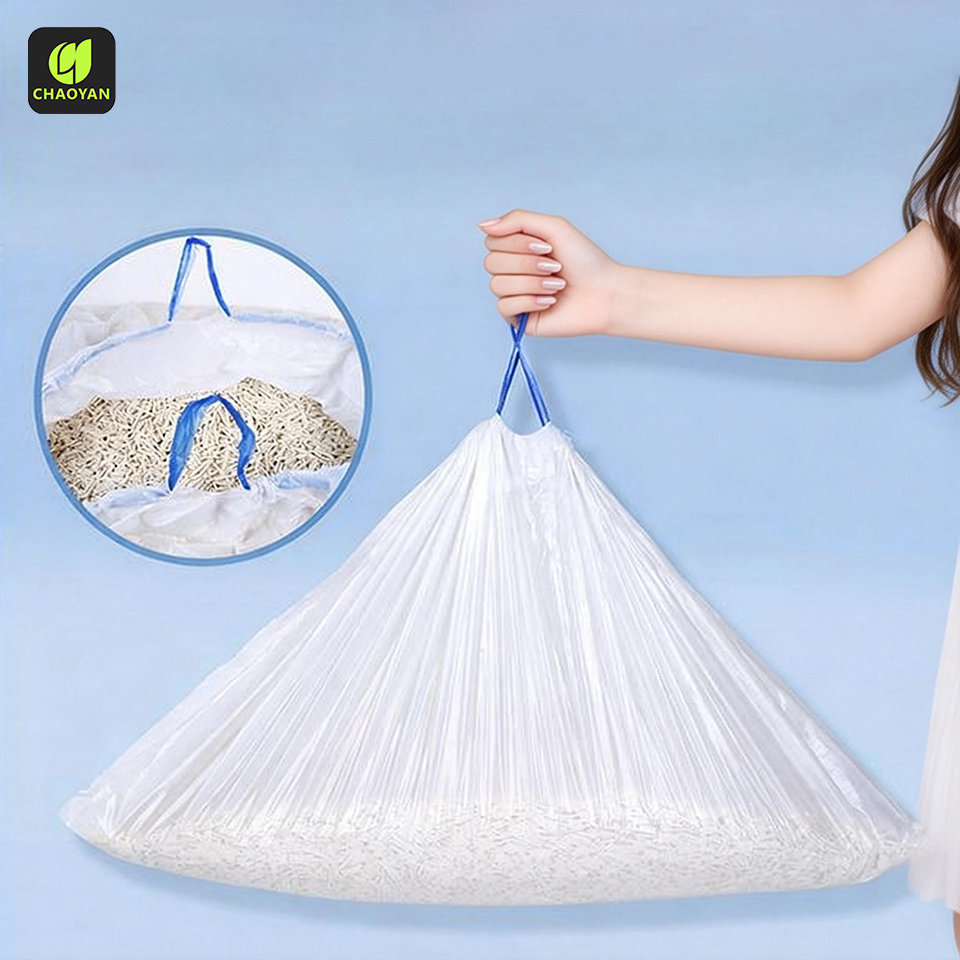 Manufacture Printed Pet Drawstring Litter Bag Cutomized Eco-Friendly Disposable Garbage Trash Rubbish Cat Poop Self-Cleaning Toilet Waste