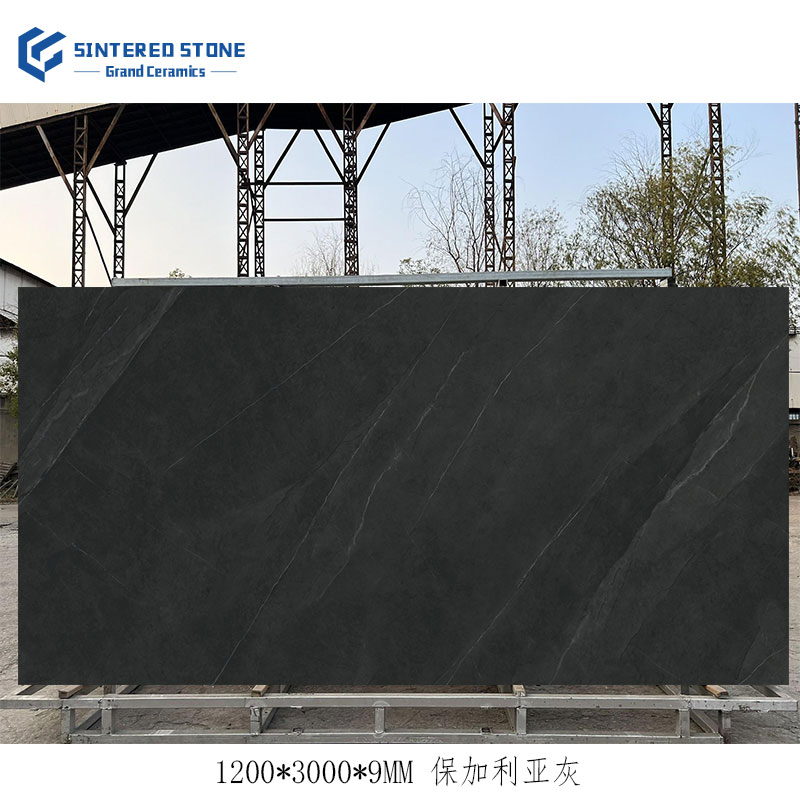 Wholesale 1200*3000*9mm Porcelain Thin Bulgarian Grey Sintered Stone Slabs Floor Tiles for Dining and Living Room Wall Cladding