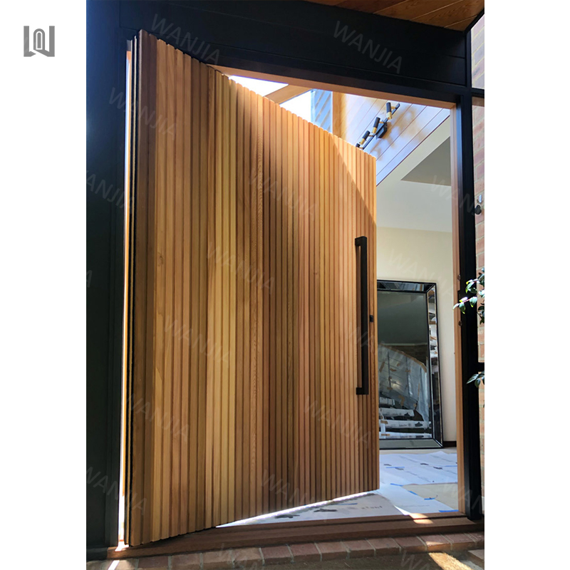 Fast Delivery Modern Wooden Exterior Glass Pivot Wooden Front Doors