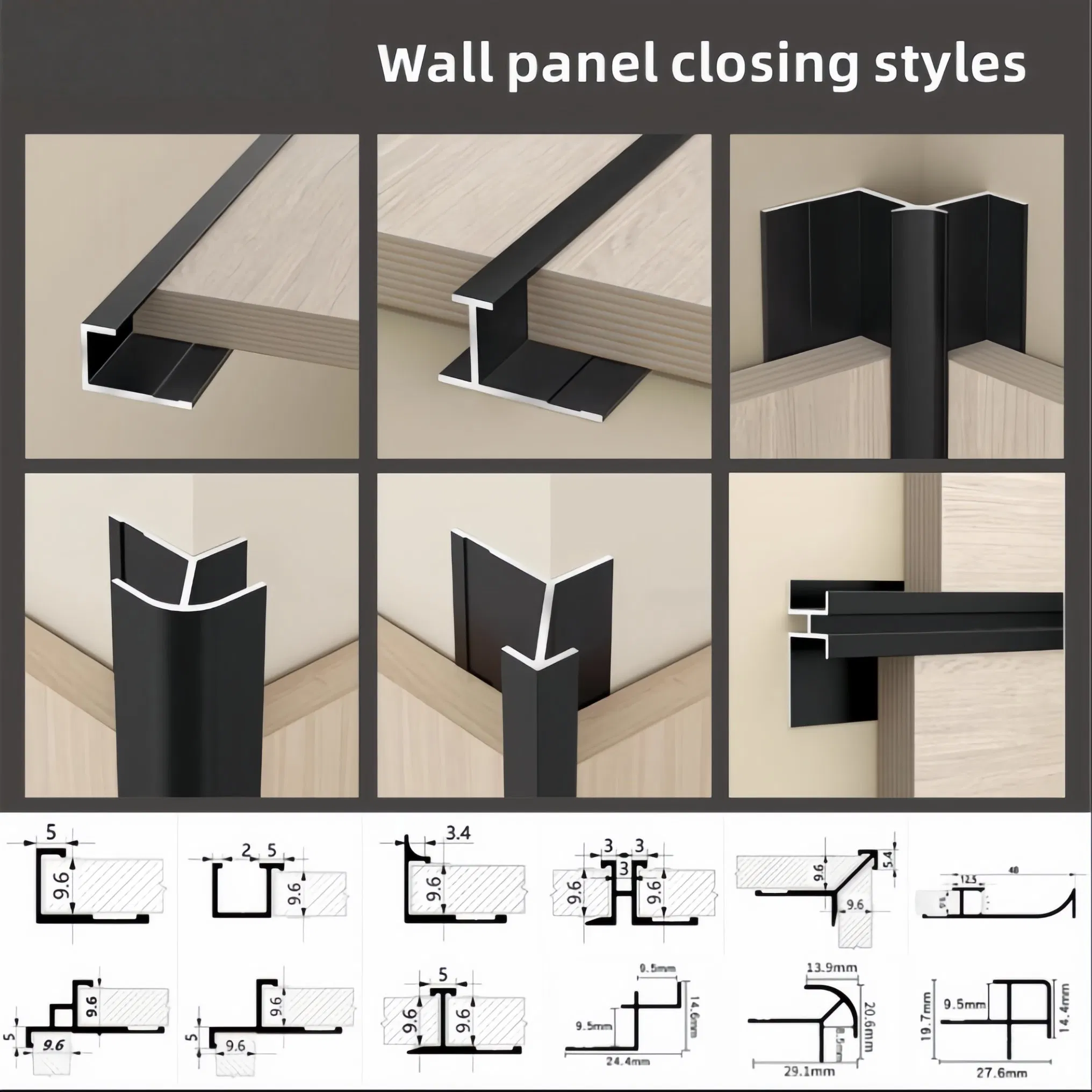 Decorative Edge Corner Aluminum Profile Tile Trim for Ceramic Flooring
