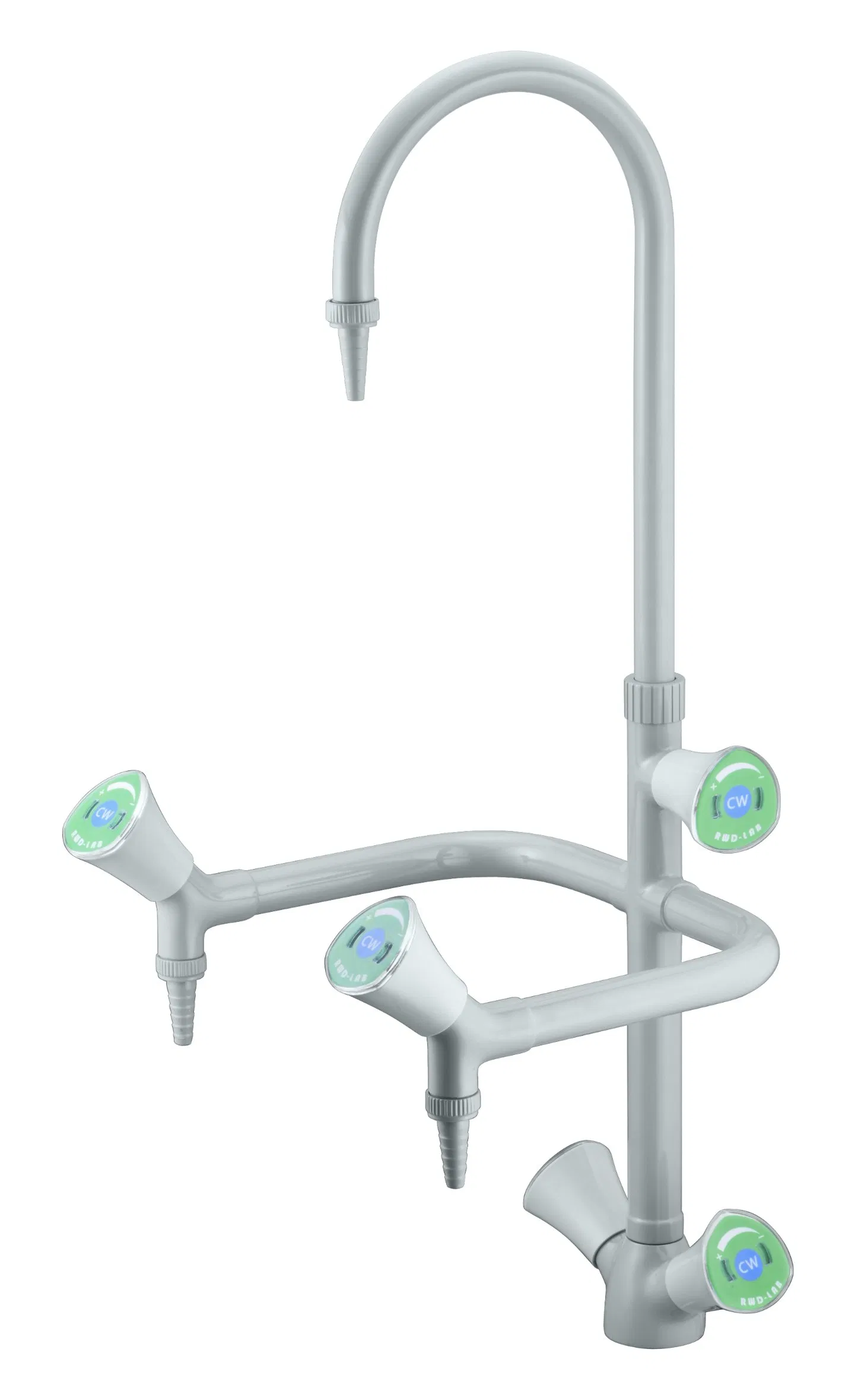 Лабораторный кран смеситель горячей и холодной воды с тремя выходами