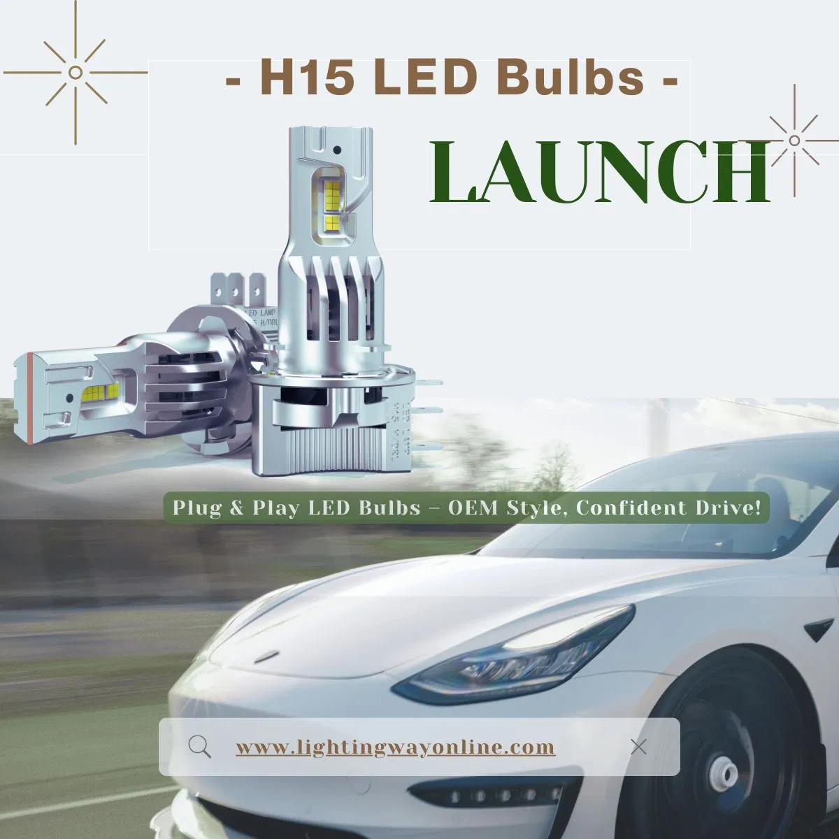 Светодиодная лампа H15 45W 4500лм для авто