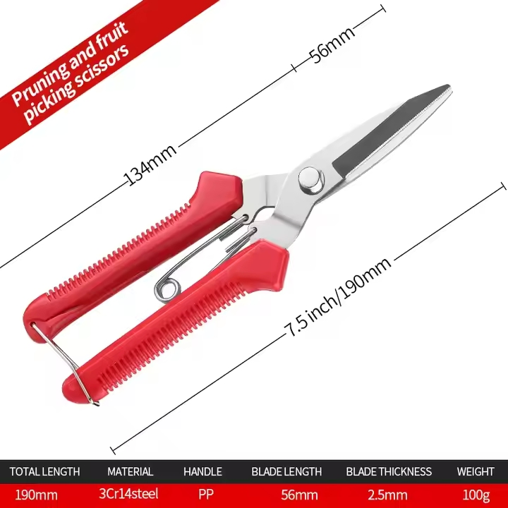 Wholesale Sharp Bypass Shears with Ergonomic Handle for Garden and Flower Pruning Scissors