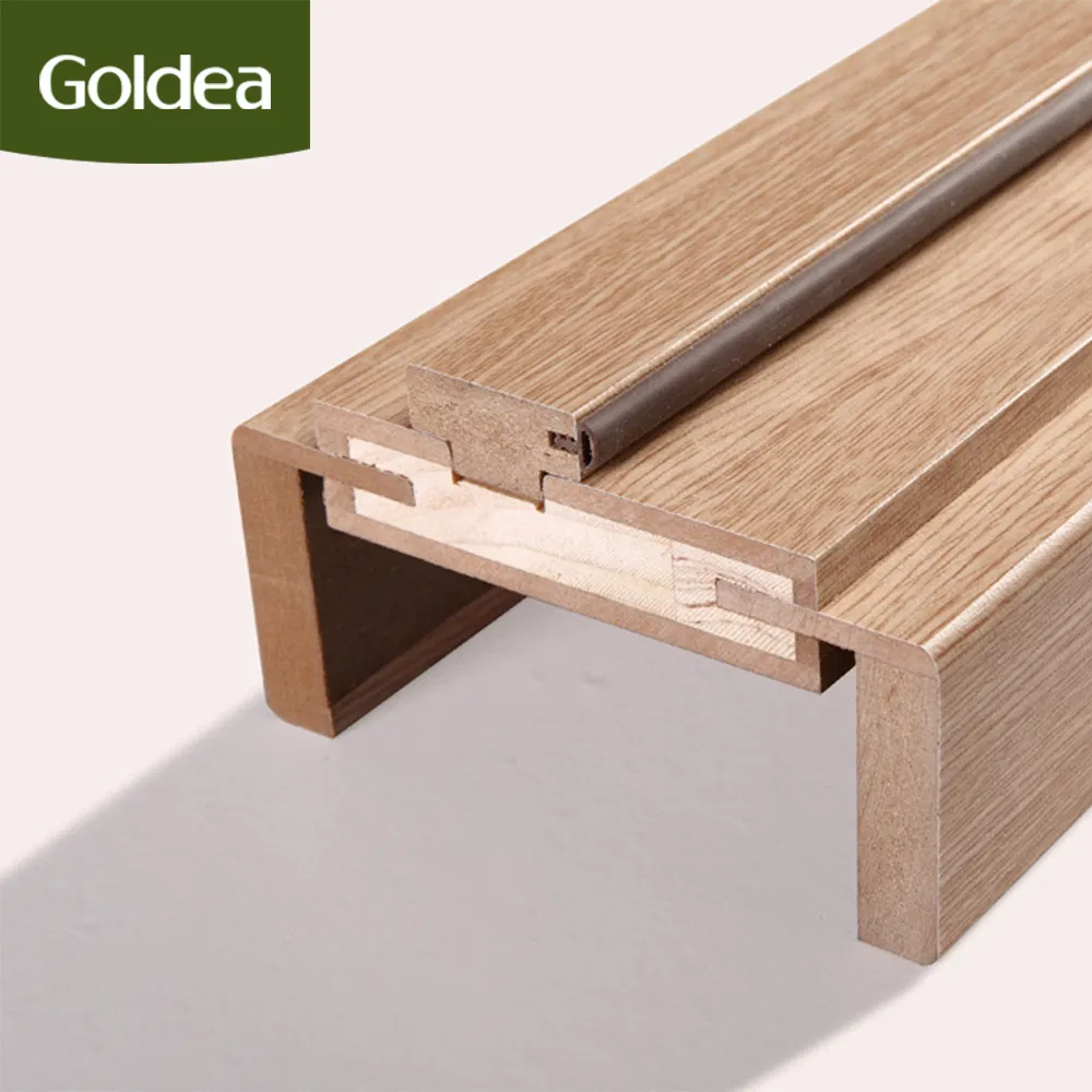 Goldea Wholesale Price China Factory UL 30mins/60mins Fire Rated Swing Wooden Interior MDF Solid Wood PVC Entrance Main Door Design