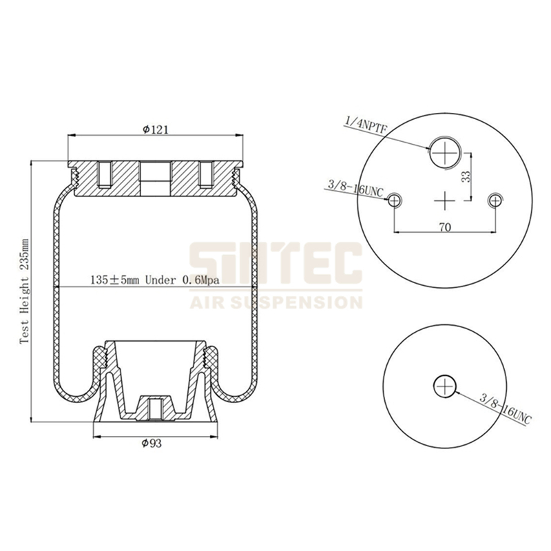 Универсальный пневматический чехол для амортизатора