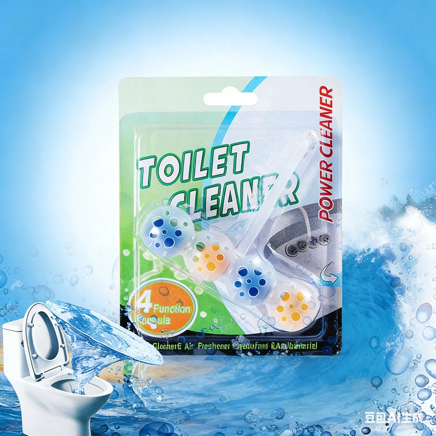Blue Hanging Toilet Cleaner Ball Toilet Rim Block Deodorizer 4PCS OEM Supply