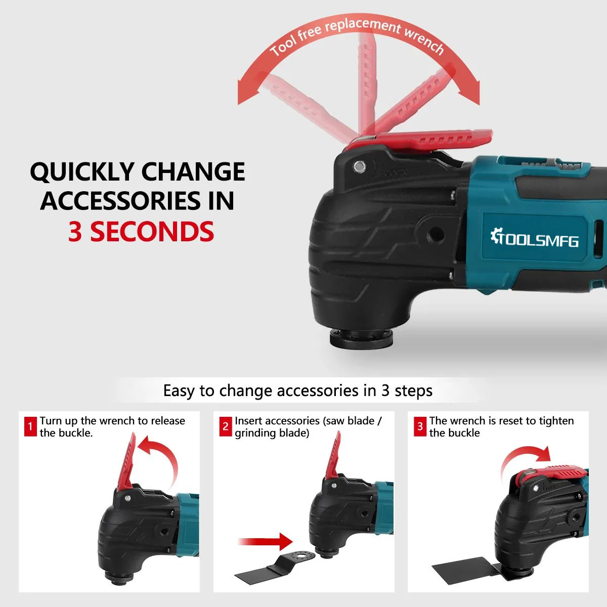 Toolsmfg Cordless Oscillating Multi-Tools Electric Trimmer Saws Home Rechargeable Woodworking Power Tools for Makita 18V