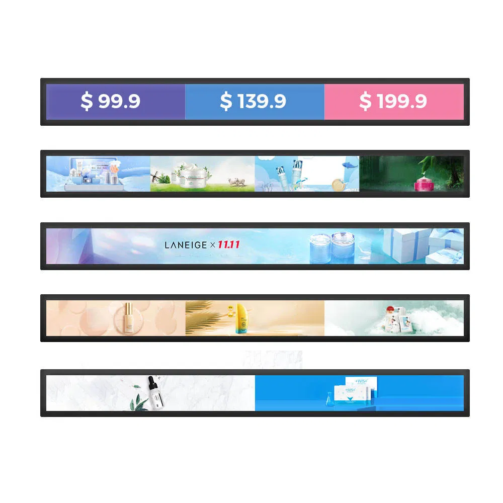 Retail Store Shelf Edge Stretched Bar LCD Screen