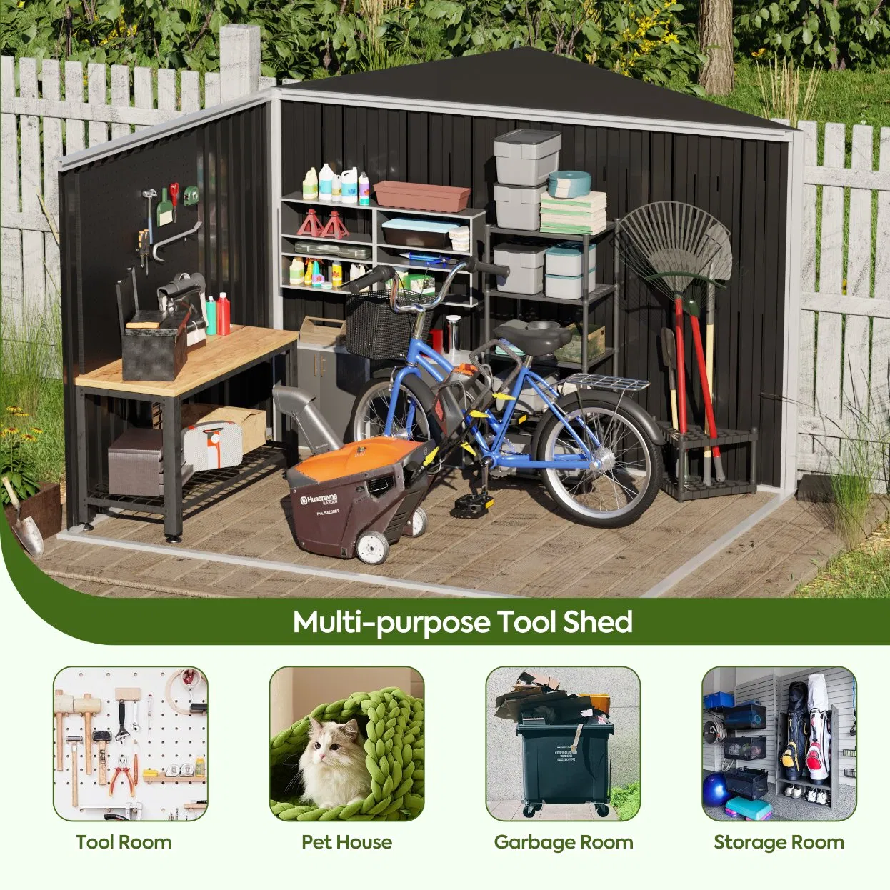 Prefabricated Building Garage Storage Shed Garden Shed
