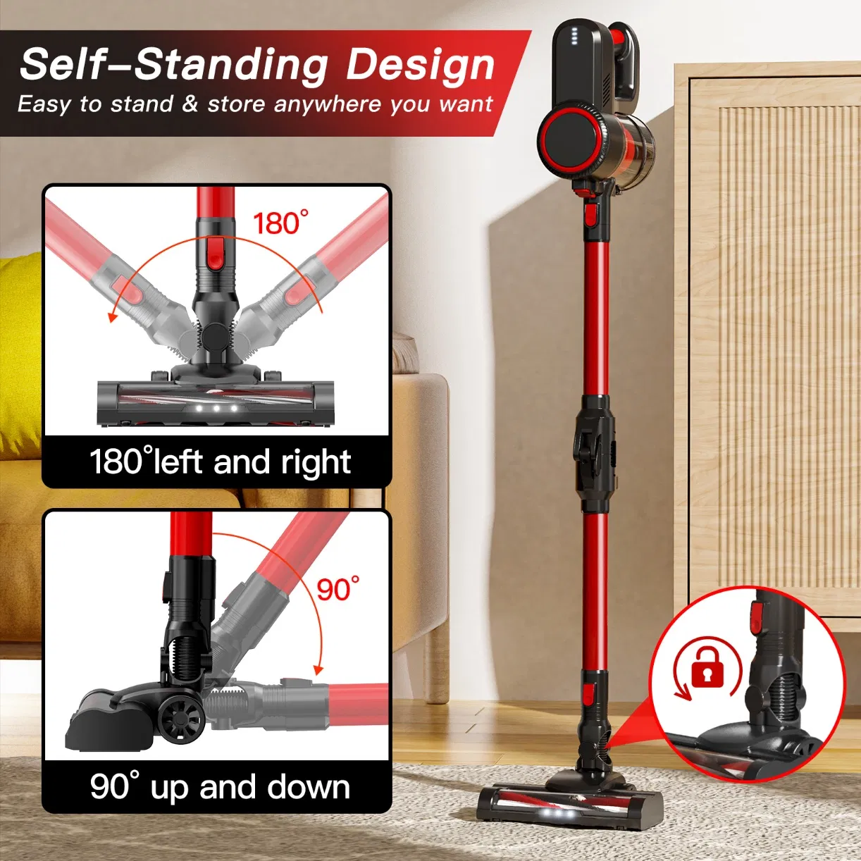 Low Noise Powerful Suction HEPA Filter Handheld Cordless Vacuum Cleaner