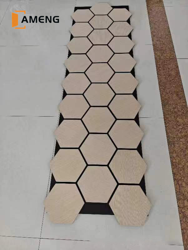 Linyi Factory 100% Recycled Hexagonal Decorative Acoustic Materials Ceiling Fire Resistant Wall Panel