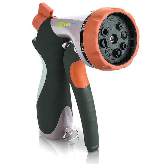 Garden Hose Trigger Gun, 8 Pattern Heavy Duty Metal Garden Hose Nozzle Sprayer