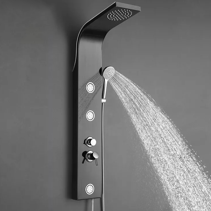 Modern Hotel Stainless Steel Massage SPA Rain Bathroom Wall Mount Shower Column Screen Panel Mixer Faucet System