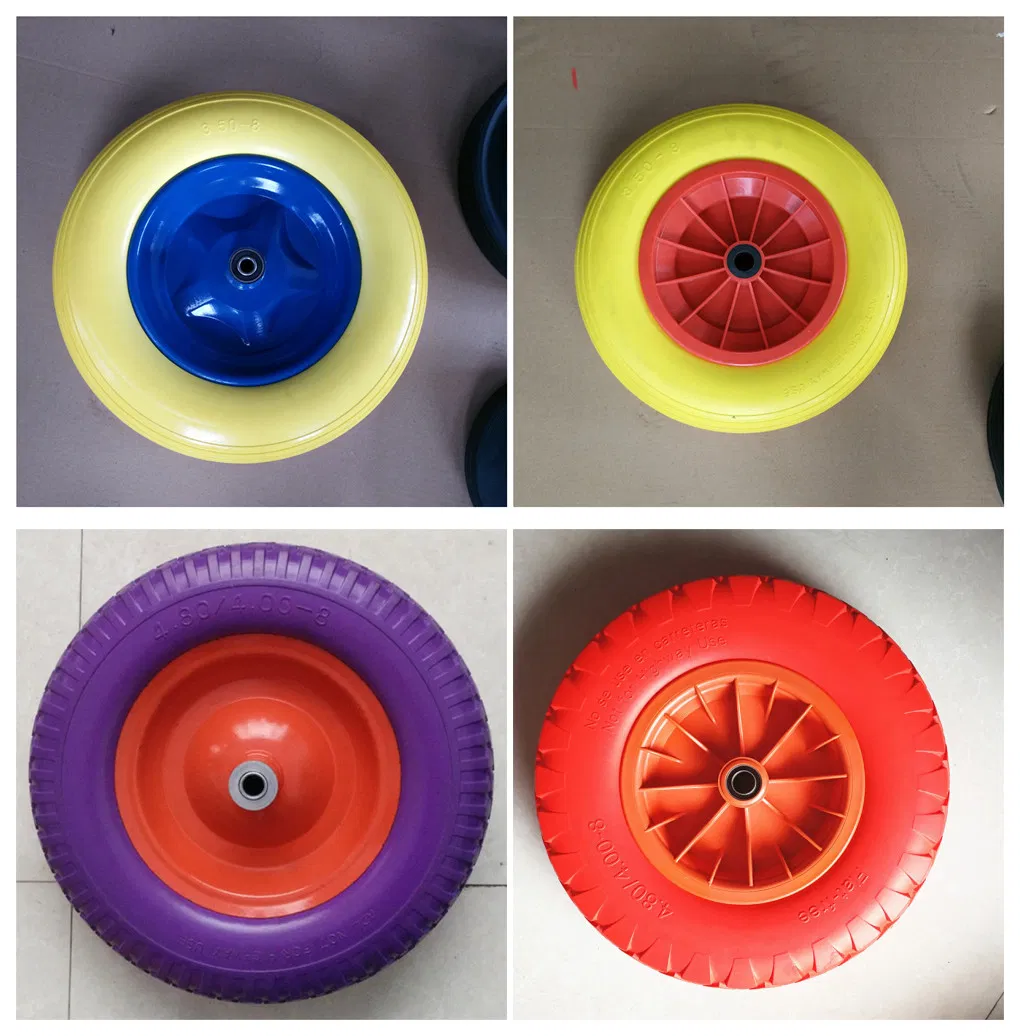 European Standard Solid Flat Free Colorful PU Foam Wheels