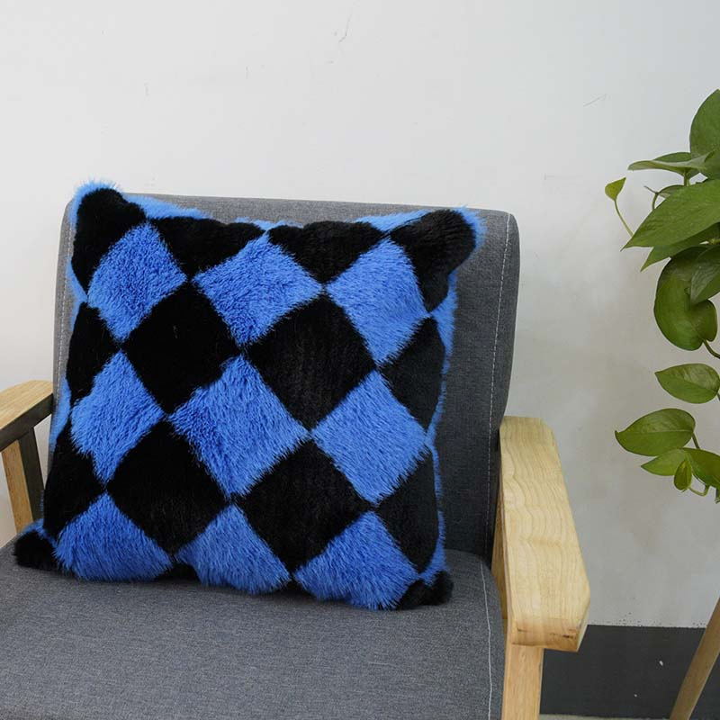 Polyester Jacquard Fake Rabbit Fur Seat Cushion of Sofa Cover Dog Pillow