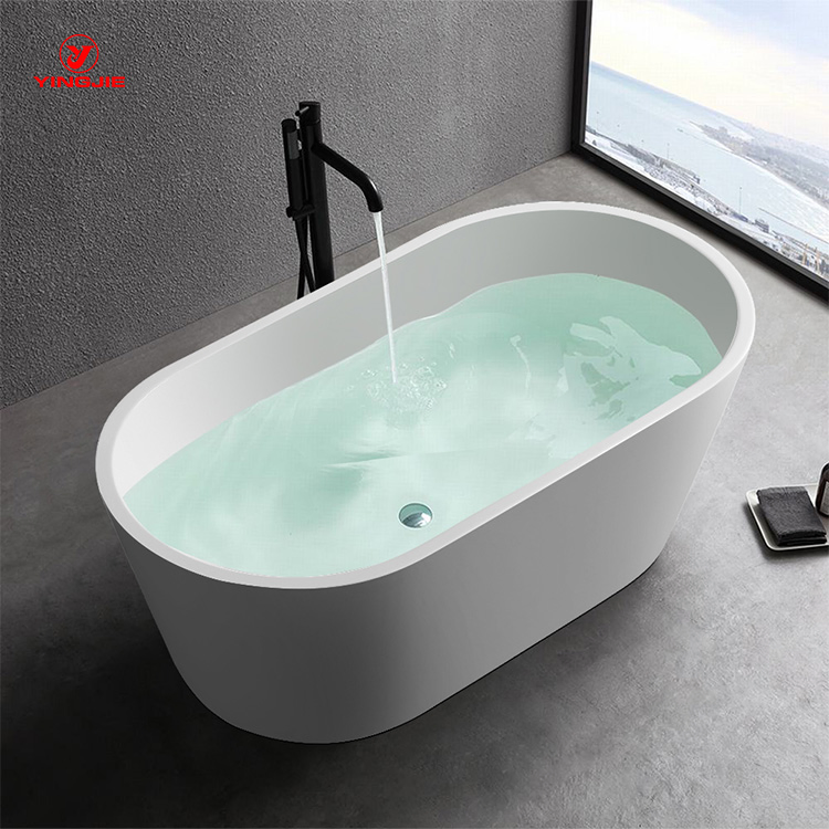 Белая акриловая ванна мраморная, отдельностоящая