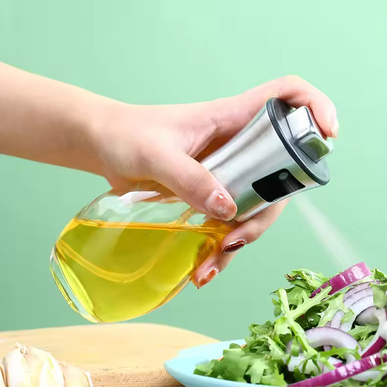 Stainless Steel Olive Oil Sprayer Bottle Oil Dispenser for Kitchen Cooking Refillable Food Grade Oil Vinegar Spritzer Spray