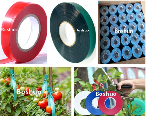 China Supplier Stretch Plastic PVC PE Waterproof Outdoor Garden Tapetool Plant Tie Tape for Grapes Tomatoes Peppers Cucumbers Pumpkin Eggplant Bean Fixing