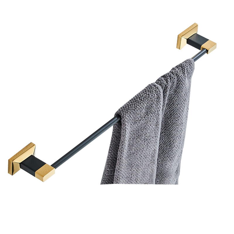 Bathroom Hardware Pendant Wall Mounted Glass Shelf Black Gold Soap Basket Solid Brass Rows of Hook Bathroom Accessories Set