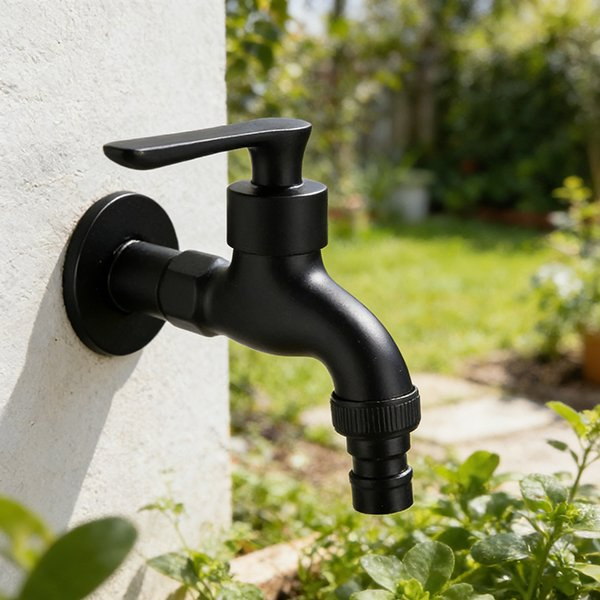 Factory Supply Modern Wall-Mounted Zinc Polished Basin Washing Machine Faucet Bathroom 1/2 3/4 Garden Bibcock