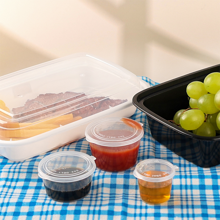 Premium 1oz Disposable Sauce Cups with Flat Lids