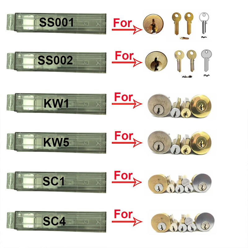 Sc1 Sc4 Kw1 Kw5 R52 Ss001 Lw4 Sc20 M1/M2 Hu66 Hu64 Locksmith Lock Pick Tools Lishi Locksmith Tools Lishi Pick Set