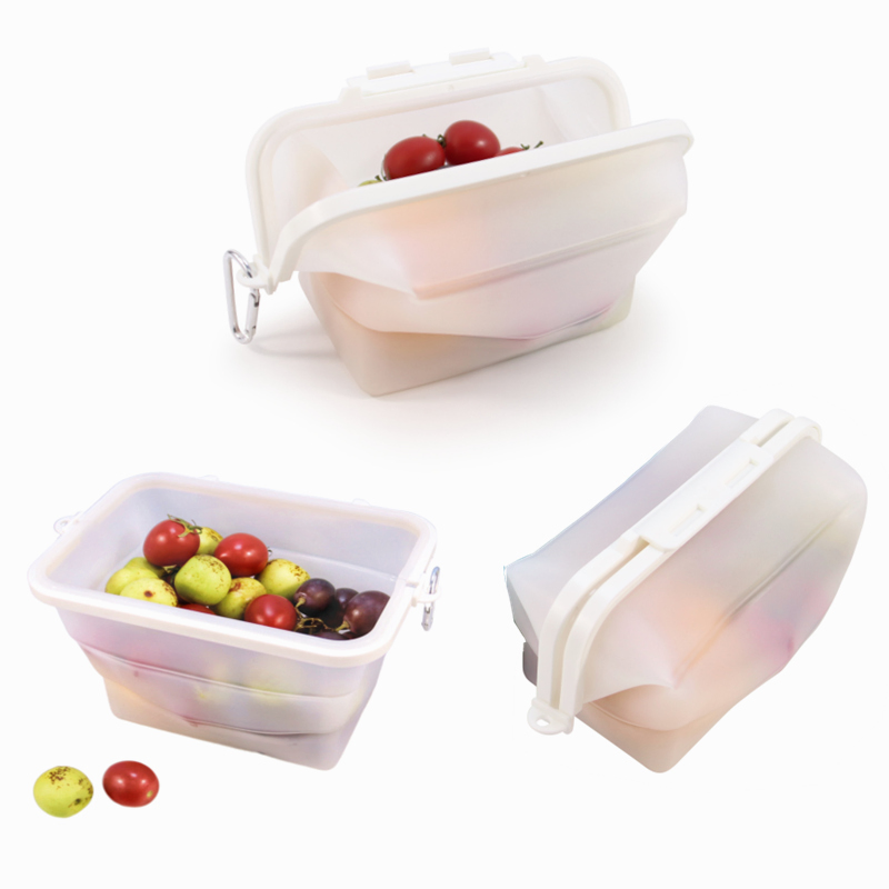 Kitchen Accessories Silicon Manufacturer Large Reusable Freezer Safe Collapsible Silicone Food Storage Bag